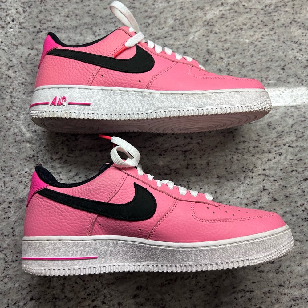 Mens Nike Air Force 1 Low 07 Pink Gaze and Black Low-Top Sneakers size 8.5/w10 - Picture 5 of 11
